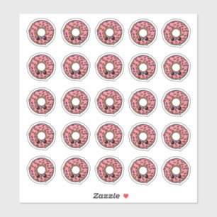 Donut with Pink Frosting and Sprinkles Sticker