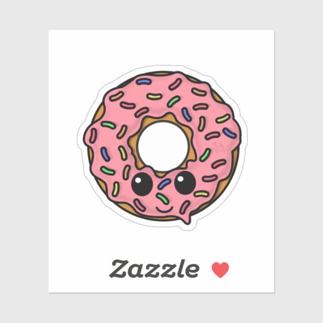 Donut with Pink Frosting and Sprinkles Sticker (Sheet)