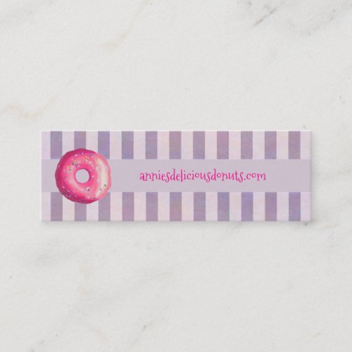 Donut With Pink Frosting And Sprinkles Website Mini Business Card