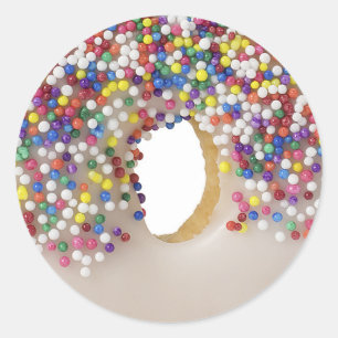 donut with sprinkles classic round sticker