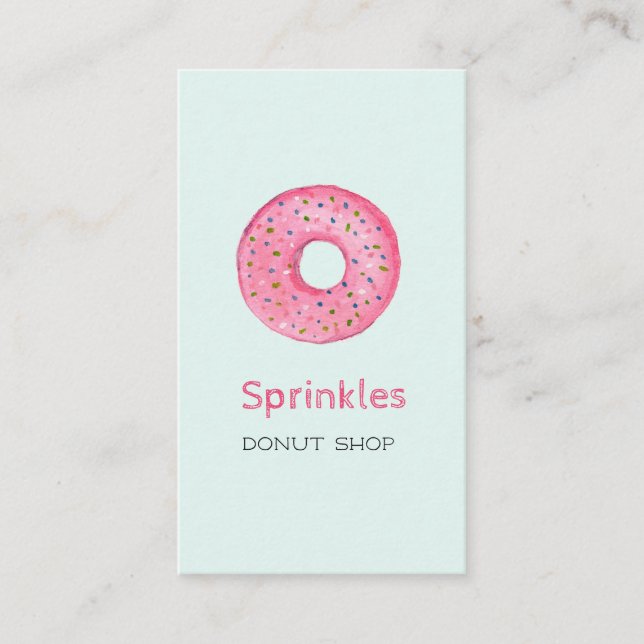 Donut with sprinkles Donut shop Business Card (Front)