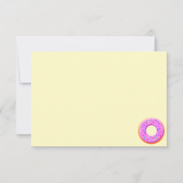 Donut With Sprinkles Drawing Note Card (Front)