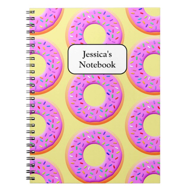 Donut With Sprinkles Drawing Pattern Notebook (Front)