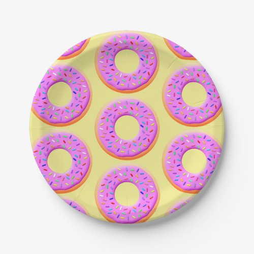Donut With Sprinkles Drawing Pattern Paper Plates