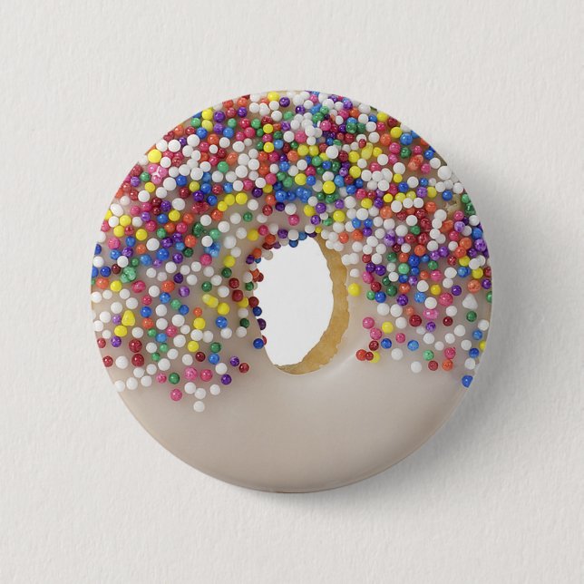 donut with sprinkles pinback button (Front)