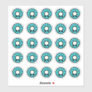 Donut with Turquoise Frosting and Sprinkles Sticker