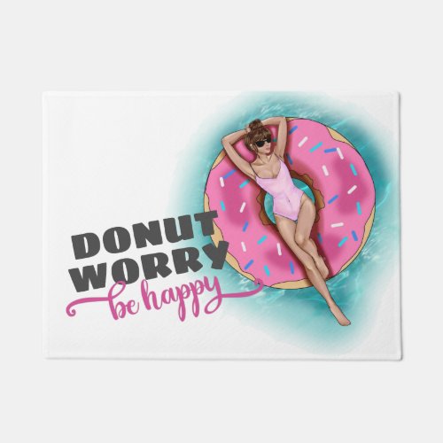 Donut Worry Be Happy Fun Pool Float Mat