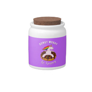 Donut Worry Be Happy I Candy Jar