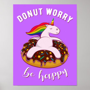 Donut Worry Be Happy I Poster