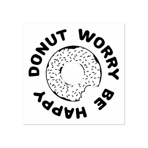 Donut Worry Be Happy Rubber Stamp