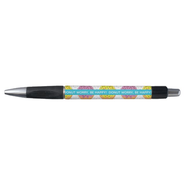 donut worry be happy with sprinkles pen (Front)