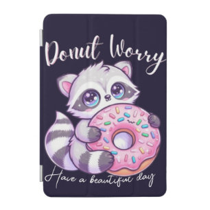Donut Worry Cute Kawaii Raccoon  iPad Mini Cover