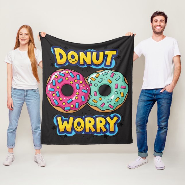 Donut Worry Fleece Blanket (In Situ)