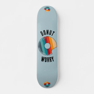 Donut Worry Green Retro Skateboard Deck