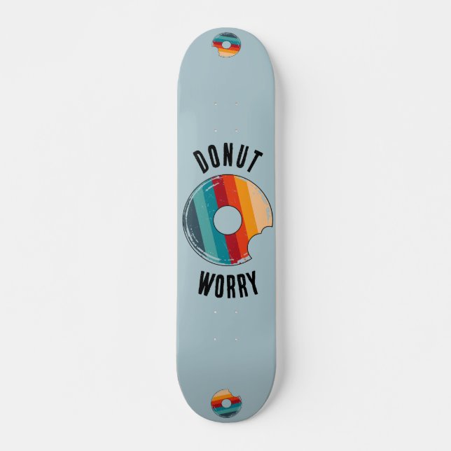 Donut Worry Green Retro Skateboard Deck (Front)