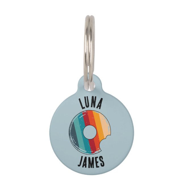 Donut Worry Retro Green  Pet ID Tag (Front)