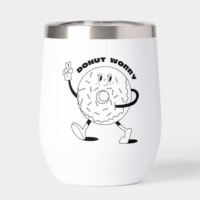 Donut worry thermal wine tumbler (Back)