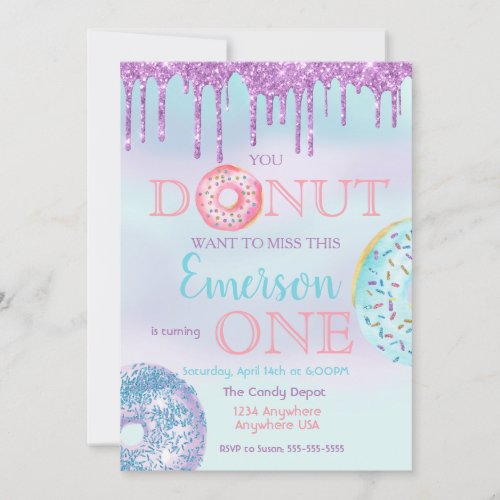 Donut You donut want to Miss birthday Invitation