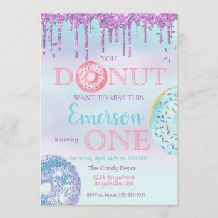 Donut, You donut want to Miss birthday Invitation