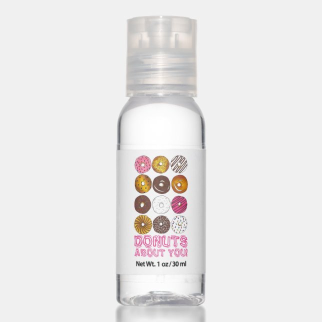 Donuts About You Foodie Doughnut Love Hand Sanitizer (Front)