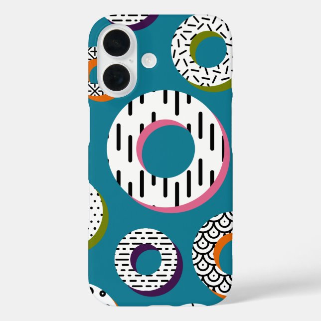 Donuts Abstract Monoline Pattern Pop Art Case-Mate iPhone Case (Back)