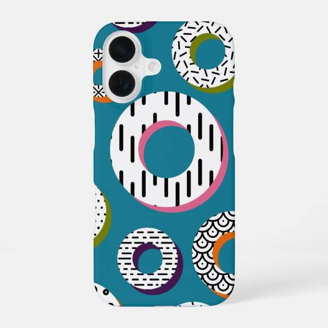Donuts Abstract Monoline Pattern Pop Art Iphone Case (Back)