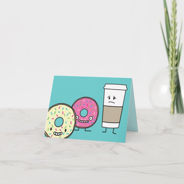 Donuts and Coffee Letterpress Thank You Card (Front)