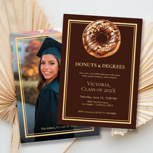 Donuts and Degree Photo Graduation Invitation (Creator Uploaded)