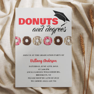 Donuts and Degrees Fun Graduation Party Invitation