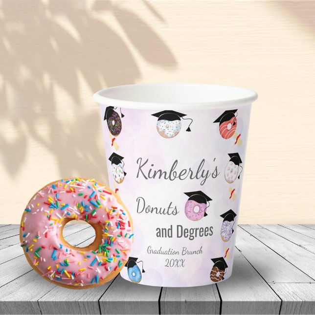 Donuts and Degrees Graduation Brunch Paper Cups (Creator Uploaded)