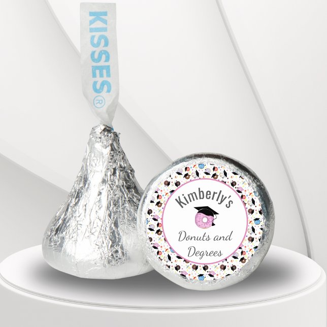 Donuts and Degrees Graduation Pattern Personalized Hershey®'s Kisses® (Creator Uploaded)