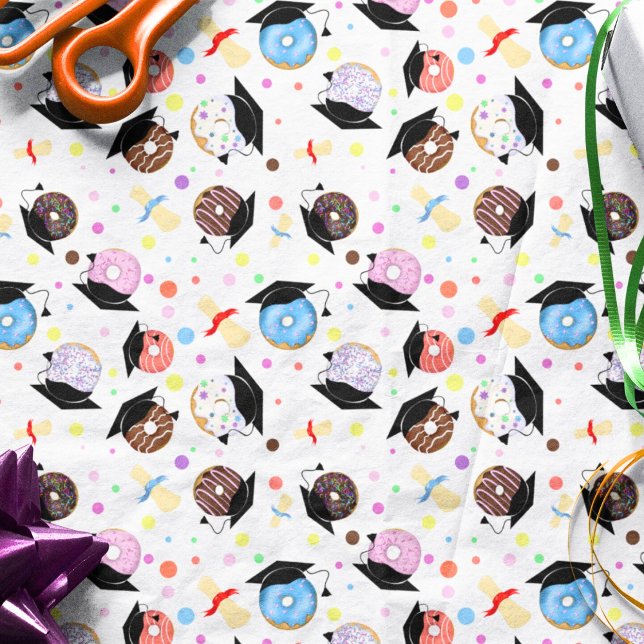 Donuts and Degrees Graduation Pattern Tissue Paper (Creator Uploaded)