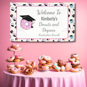 Donuts and Degrees Graduation Pattern Welcome Banner