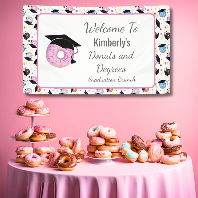 Donuts and Degrees Graduation Pattern Welcome Banner (Creator Uploaded)