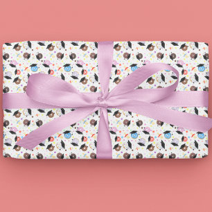 Donuts and Degrees Graduation Pattern Wrapping Paper