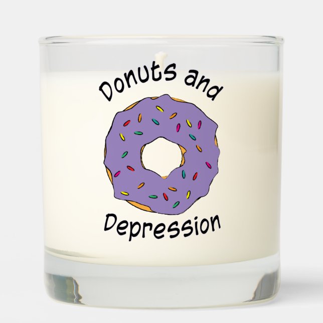 Donuts and Depression Vanilla Scented Candle (Front)