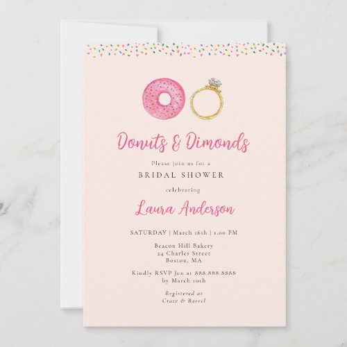 Donuts and Diamonds Bridal Shower Invitation