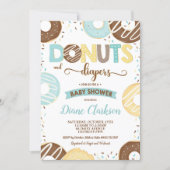 Donuts and Diapers Baby Shower Baby Boy Donuts Invitation (Front)