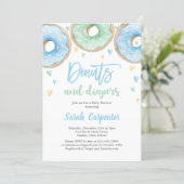 Donuts and Diapers Baby Shower boy Invitation (Standing Front)