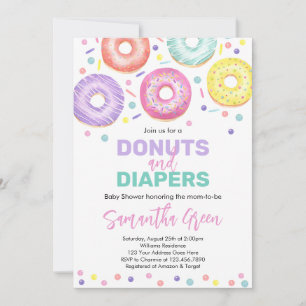 Donuts and Diapers Baby Shower Invitation