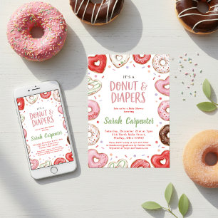 Donuts and Diapers Baby Shower Sprinkle Pastel Invitation