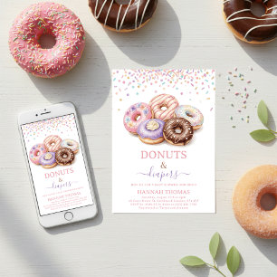 Donuts and Diapers Baby Shower Sprinkle Pastel Invitation