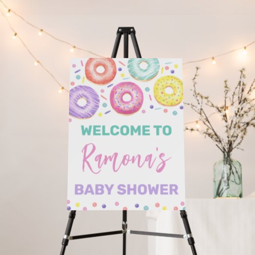 Donuts and Diapers Baby Shower Welcome Sign