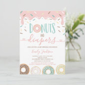 Donuts And Diapers Baby Sprinkle Invitation (Standing Front)