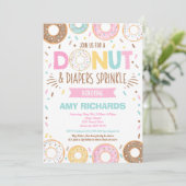 Donuts And Diapers Baby Sprinkle Invitation (Standing Front)