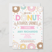 Donuts And Diapers Baby Sprinkle Invitation (Front)