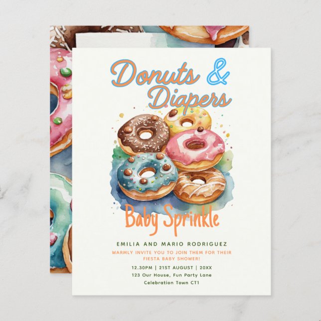 Donuts and Diapers Baby Sprinkle Shower BUDGET  (Front/Back)