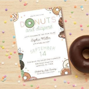 Donuts and Diapers Baby Sprinkle Shower Invitation
