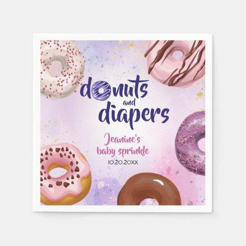 Donuts and Diapers Baby Sprinkle Shower Napkins