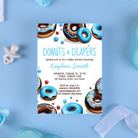 Donuts and diapers blue brown baby shower